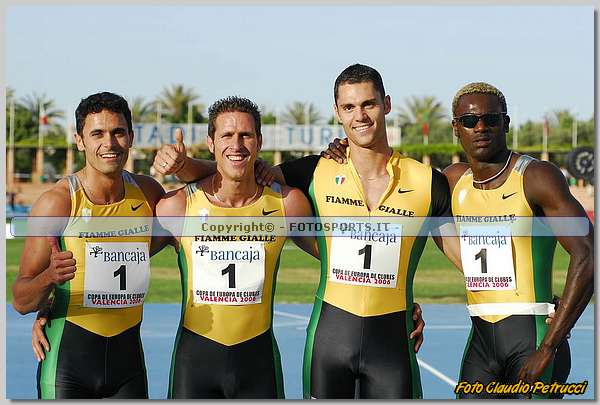 DACASTELLO Stefano, DONATI Massiniliano, ANCESCHI Stefano, KOURA Kaba Fantoni
Record Italiano e Record della Coppa Campioni
20060527CP0925.JPG